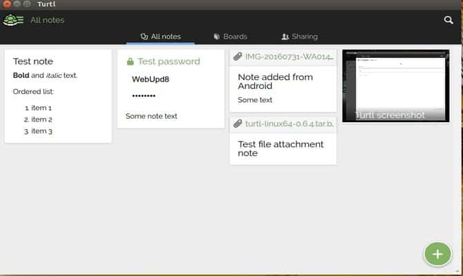 صورة لـ أفضل التطبيقات البديلة لـ Evernote و OneNote لنظام Ubuntu لتدوين الملاحظات | turtl-note-taking-app-min-DzTechs