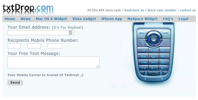 صورة لـ أفضل المواقع لإرسال رسائل نصية مجانية من الكمبيوتر إلى الهواتف المحمولة (SMS) | txtdrop-670x339-min-DzTechs