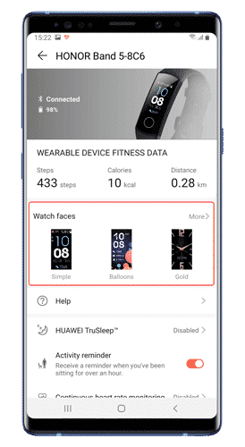 صورة لـ كيفية الحصول على وجوه ساعة مخصصة على Honor Band 5 | watch-face-store-in-huawei-health-min-DzTechs