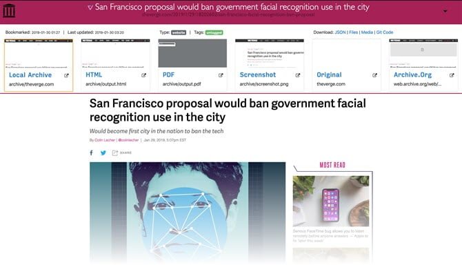 صورة لـ كيفية إنشاء تطبيق القراءة لاحقًا ذاتي الاستضافة لحفظ مختلف مواقع الويب | ArchiveBox-Screenshot-min-DzTechs