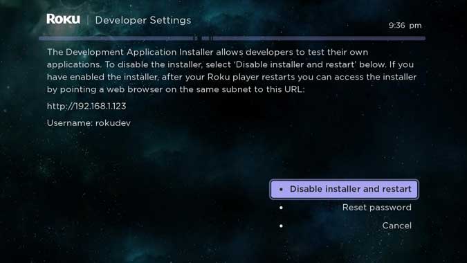 صورة لـ رموز سرية لجهاز التحكم عن بُعد لـ Roku ربما لا تعرف عنها | Developer-settings-min-DzTechs