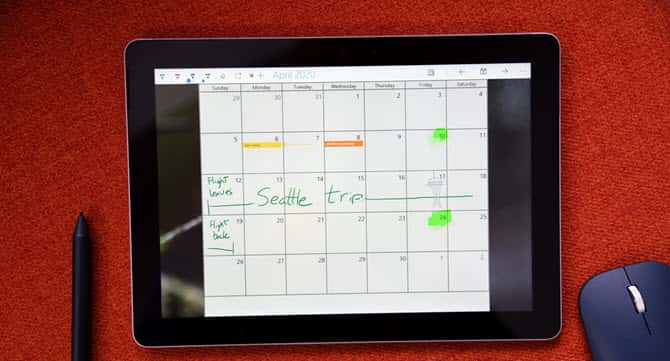 صورة لـ أفضل تطبيقات التقويم التي يمكن أن تجدها في متجر Microsoft | Ink-Calendar-min-DzTechs