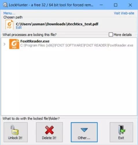 صورة لـ كيفية حذف، نقل أو إعادة تسمية الملفات قيد الاستخدام بواسطة برنامج آخر | LockHunter-477x500-min-DzTechs