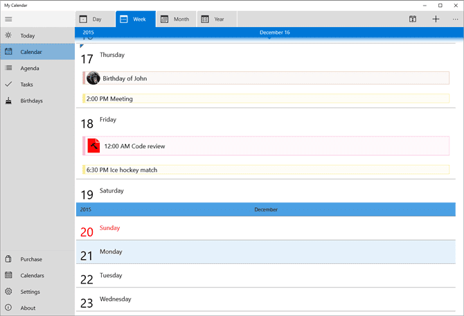 صورة لـ أفضل تطبيقات التقويم التي يمكن أن تجدها في متجر Microsoft | My-Calendar-min-DzTechs