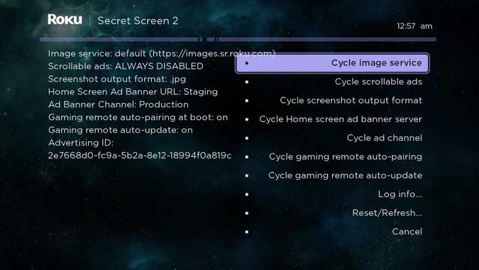 صورة لـ رموز سرية لجهاز التحكم عن بُعد لـ Roku ربما لا تعرف عنها | Secret-Screen-2-min-DzTechs