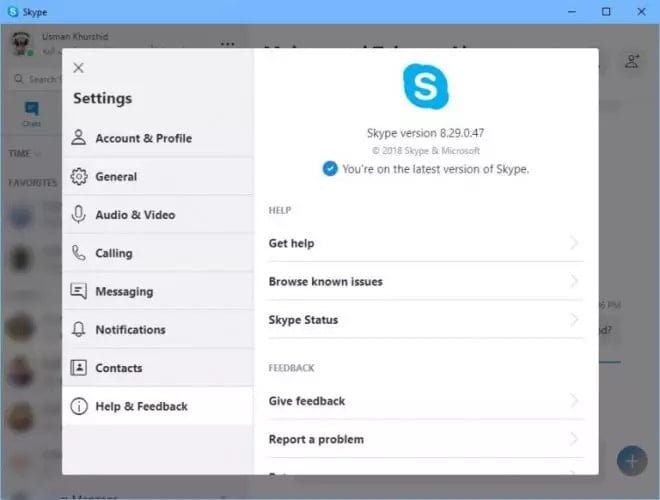 صورة لـ تنزيل أحدث برامج تثبيت Skype في وضع عدم الاتصال لجميع أنظمة التشغيل | Skype-8.29-Help-and-Feedback-window-660x500-min-DzTechs