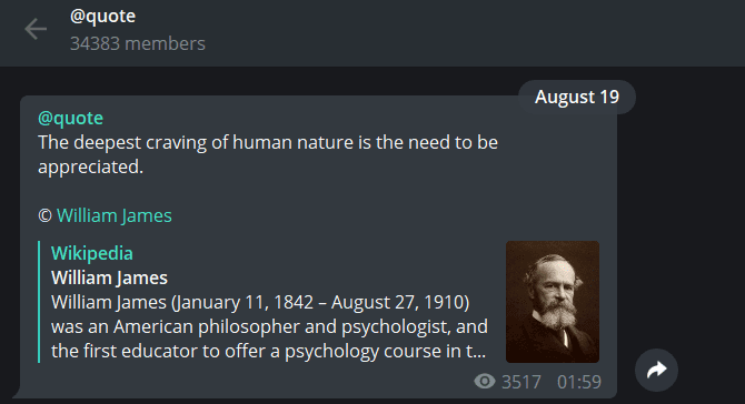 صورة لـ أفضل قنوات Telegram وكيفية استخدامها | Telegram-Quotes-Channel-min-DzTechs