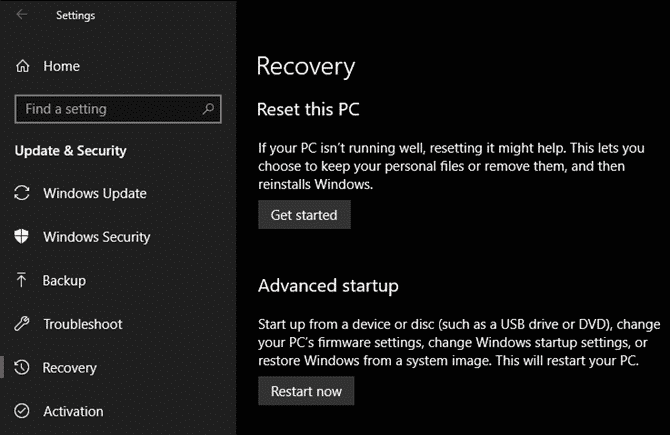 صورة لـ 4 طرق لإعادة تعيين نظام التشغيل Windows 10 إلى وضع المصنع | Windows-10-Recovery-Reset-min-DzTechs