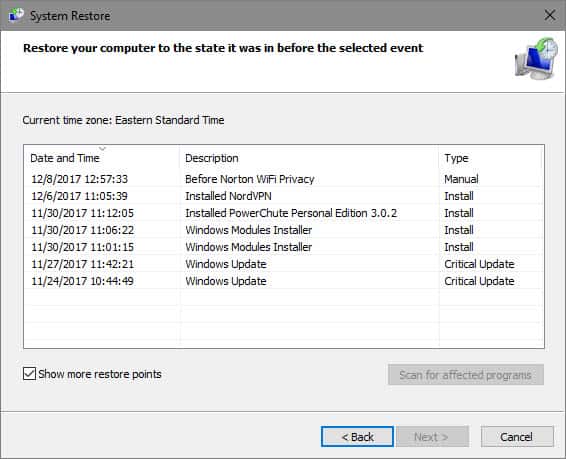 صورة لـ تلميحات لمساعدتك في إصلاح خطأ شاشة الموت الزرقاء (BSoD) في Windows | Windows-System-Restore-Points-min-DzTechs