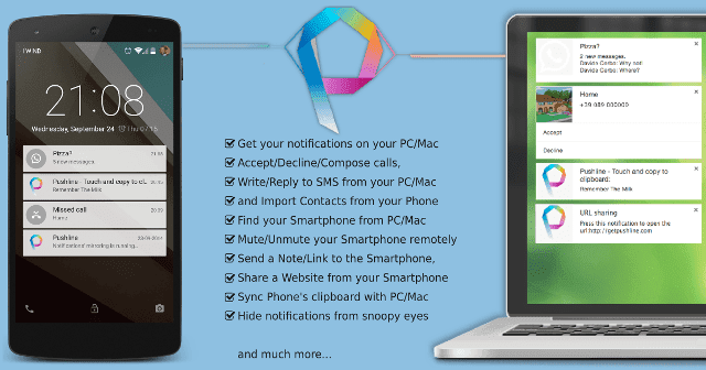 صورة لـ أفضل بدائل Pushbullet لمزامنة البيانات عبر مختلف المنصات | android-pushbullet-alternative-pushline-min-DzTechs