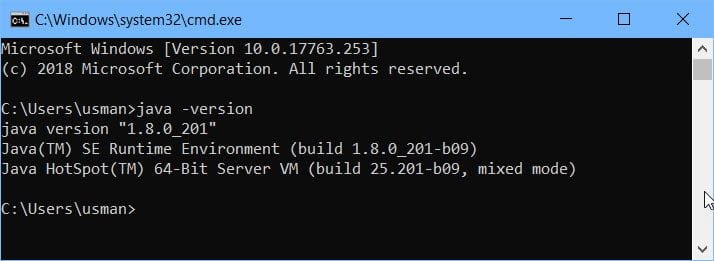 صورة لـ تنزيل أحدث برامج تثبيت Java 11 دون إتصال بالإنترنت لجميع أنظمة التشغيل | check-Java-version-using-command-line-min-DzTechs