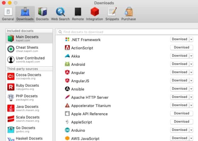 صورة لـ أفضل تطبيقات macOs لتثبيتها على الـ MacBook أو الـ iMac | download-docsets-in-dash-on-macos-min-DzTechs