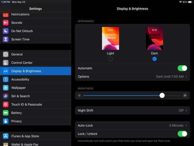 صورة لـ نظام التشغيل iPadOS : كل ما تحتاج إلى معرفته عن جديد هذا النظام | iPadOSDarkModeScheduled-DzTechs