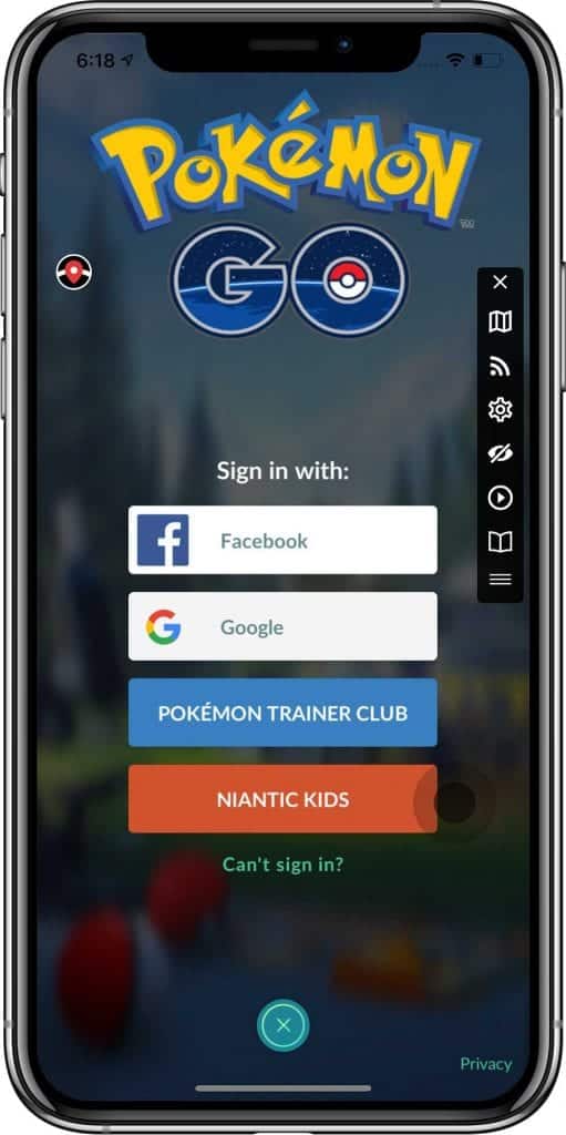 صورة لـ كيفية لعب Pokemon Go دون التحرك إلى أي مكان على الـ iPhone | login-pokemon-app-511x1024-min-DzTechs