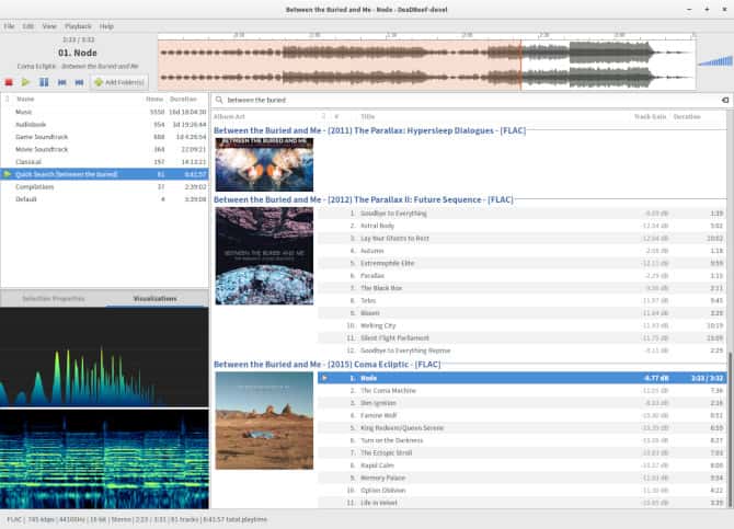 صورة لـ بدائل لـ iTunes: أفضل مشغلات الموسيقى المجانية لنظام macOS | mac-music-player-deadbeef-min-DzTechs