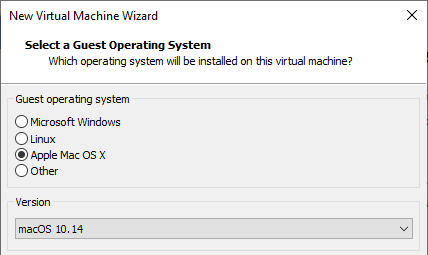 صورة لـ كيفية تشغيل macOS على نظام التشغيل Windows 10 في جهاز افتراضي | macos-virtual-machine-vmware-choose-os-min-DzTechs