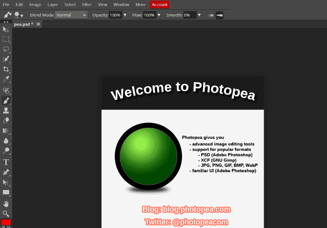 صورة لـ أفضل بدائل Photoshop التي يمكنك تشغيلها على Linux | muo-linux-photopea-min-DzTechs