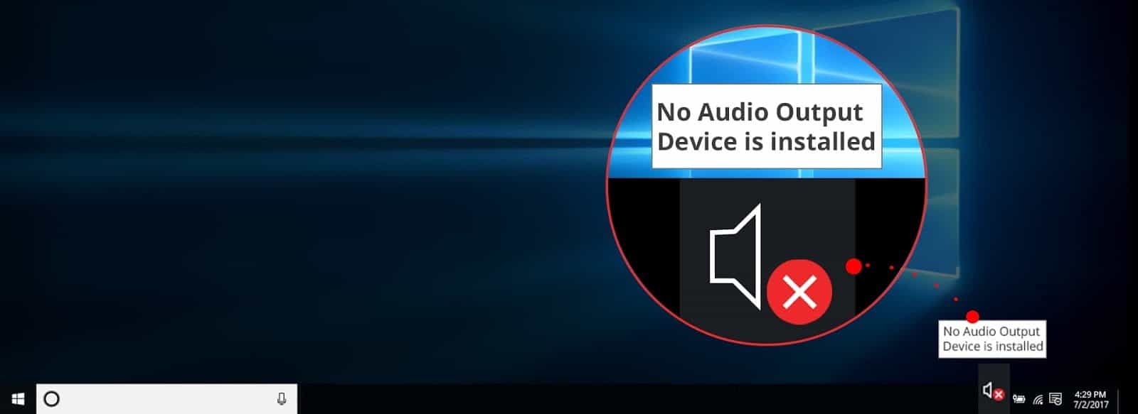 صورة لـ كيف إصلاح خطأ “لم يتم تثبيت جهاز إخراج الصوت” على Windows | no-audio-full-min-DzTechs