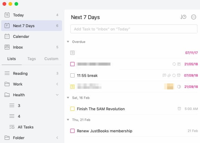 صورة لـ أفضل تطبيقات macOs لتثبيتها على الـ MacBook أو الـ iMac | ticktick-weekly-overview-on-mac-min-DzTechs