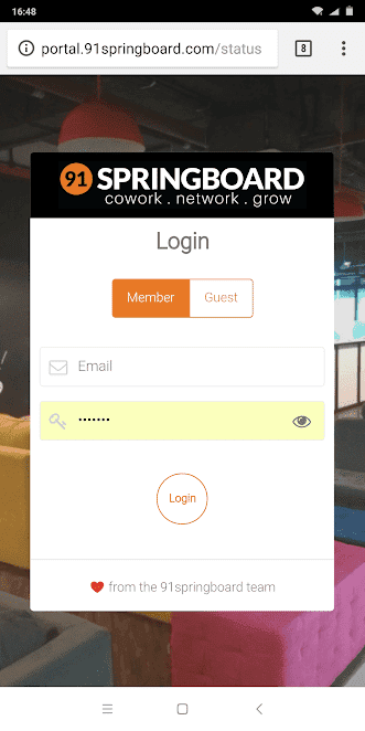 صورة لـ إصلاح مشكل Android متصل بشبكة WiFi ولكن لا يوجد إتصال بالإنترنت | 91springboard-login-min-DzTechs