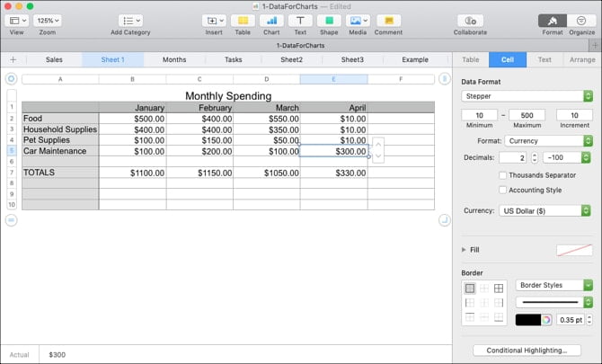 صورة لـ كيفية إضافة مربعات الاختيار ، التقييمات ، شريط التمرير والقوائم المنبثقة في Numbers على Mac | AddStepperNumbers-Mac-min-DzTechs