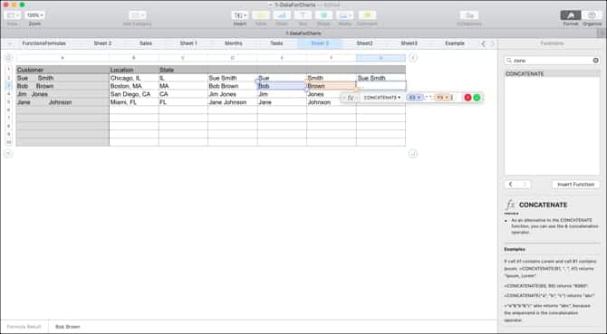 صورة لـ كيفية استخدام الصيغ والدوال في Numbers على Mac | ConcatenateFormulaNumbers-min-DzTechs