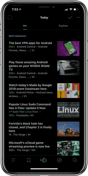 صورة لـ أفضل التطبيقات التي تحتوي على الوضع المظلم لأجهزة iPhone و iPad | Feedly-min-DzTechs