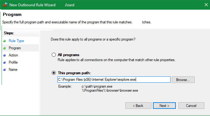 صورة لـ كيفية منع Internet Explorer من الوصول إلى الإنترنت | Internet-Explorer-Location-Windows-Firewall-670x372-min-DzTechs