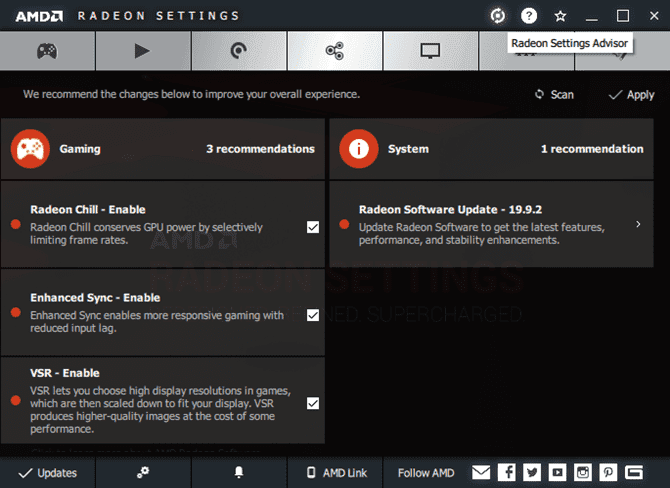 صورة لـ شرح إعدادات الرسومات في ألعاب الفيديو للحصول على أفضل أداء وأجمل صورة | Radeon-Settings-Advisor-670x488-min-DzTechs