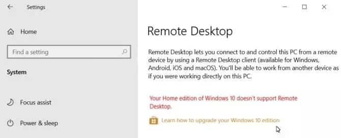 صورة لـ كيفية تمكين ميزة Remote Desktop (RDP) في Windows 10 Home | Remote-Desktop-settings-in-Windows-10-670x271-min-DzTechs