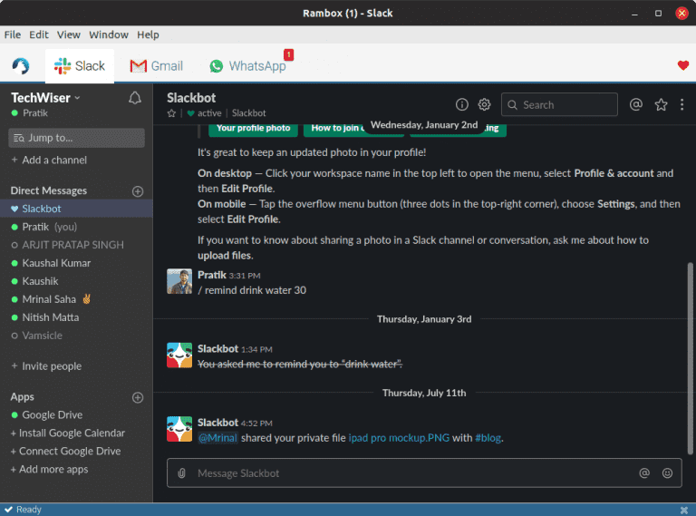 صورة لـ أفضل تطبيقات المراسلة الكل في واحد لنظام التشغيل Linux | Screenshot-from-2019-10-03-12-03-44-768x569-min-DzTechs