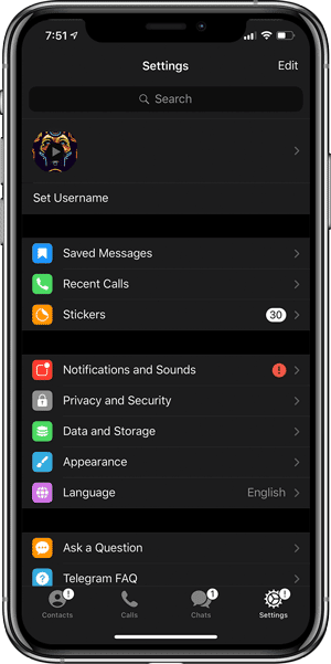 صورة لـ أفضل التطبيقات التي تحتوي على الوضع المظلم لأجهزة iPhone و iPad | Telegram-min-DzTechs