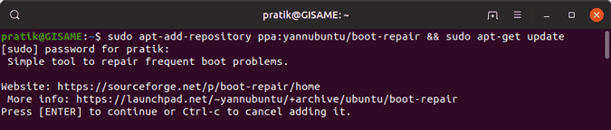 صورة لـ كيفية إصلاح حذف GRUB بعد ترقية Windows 10 | add-apt-repository-min-DzTechs