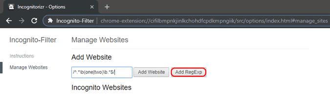 صورة لـ كيفية فتح بحث ويب معين تلقائيًا في وضع التصفح المتخفي في Chrome | add-reg-exp-min-DzTechs