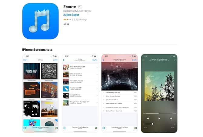 صورة لـ أفضل تطبيقات إدارة الموسيقى البديلة لـ Apple Music لـ iPhone | best-music-players-for-iphone-09-paid-ecoute-01-min-DzTechs