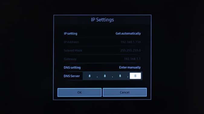 صورة لـ كيفية تغيير DNS على Samsung Smart TV الذي يعمل بنظام Tizen OS؟ | enter-dns-min-DzTechs