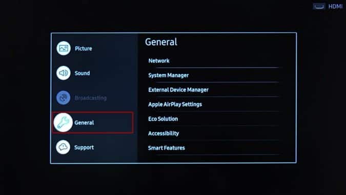 صورة لـ كيفية تغيير DNS على Samsung Smart TV الذي يعمل بنظام Tizen OS؟ | general-min-DzTechs