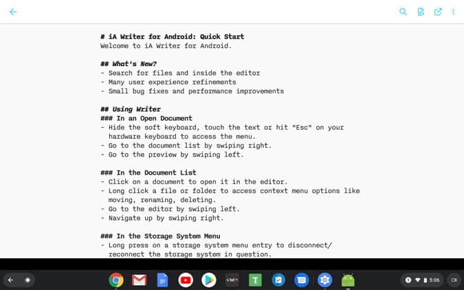 صورة لـ أفضل تطبيقات Android لأجهزة Chromebook في عام 2023 | iA-writer-min-DzTechs