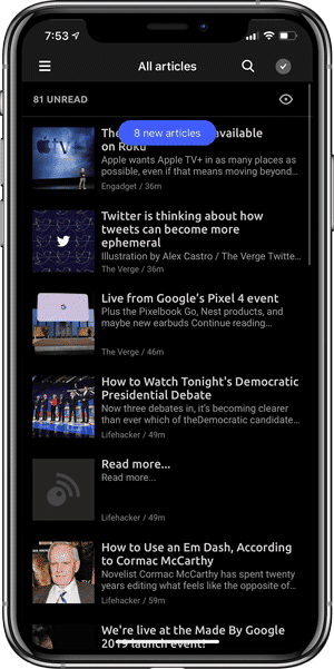 صورة لـ أفضل التطبيقات التي تحتوي على الوضع المظلم لأجهزة iPhone و iPad | inoreader-min-DzTechs