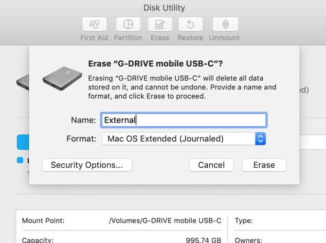 صورة لـ طرق للعودة إلى إصدار أقدم من نظام التشغيل MacOS | macos-downgrade-erase-external-drive-min-DzTechs