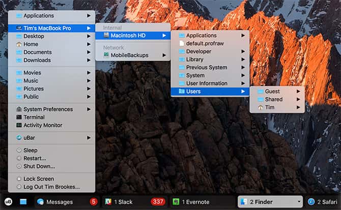 صورة لـ تطبيقات ستعمل على تعزيز تعدد المهام على الـ Mac | ubar_start_taskbar-min-DzTechs