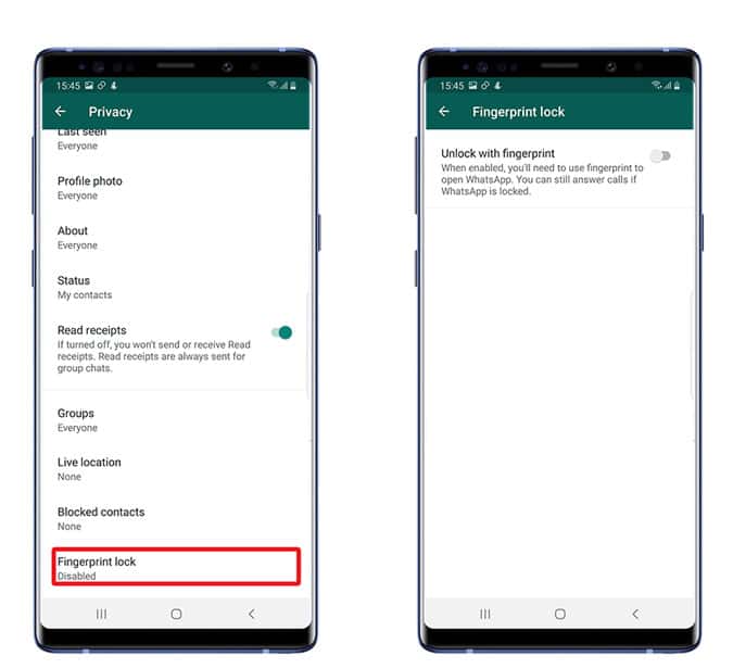 صورة لـ كيفية تمكين قفل بصمة الإصبع على WhatsApp لنظام Android | 3-min-DzTechs
