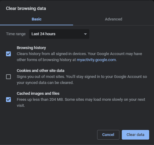 صورة لـ كيف يمكنني حذف عمليات البحث السابقة على Google من السجل؟ | Chrome-Clear-Browsing-Data-min-DzTechs