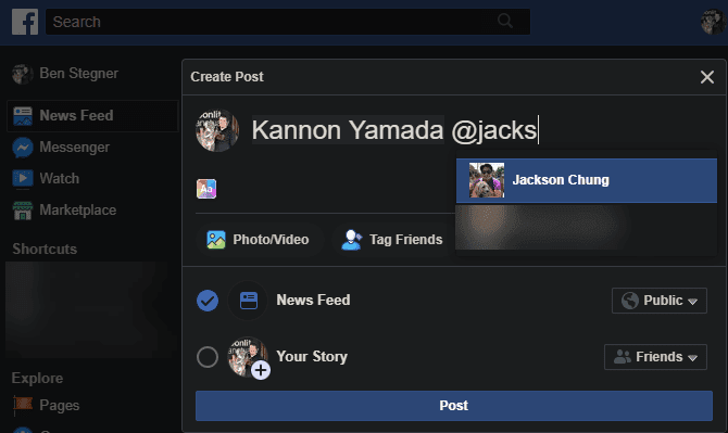 صورة لـ ما هو Social Media Handle؟ وكيف تستخدمة مواقع التواصل | Facebook-Tagging-Example-min-DzTechs