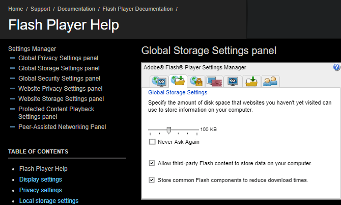 صورة لـ كيفية جعل ألعاب Flash تعمل بشكل أسرع: نصائح بسيطة ومميزة | Flash-Player-Local-Storage-min-DzTechs