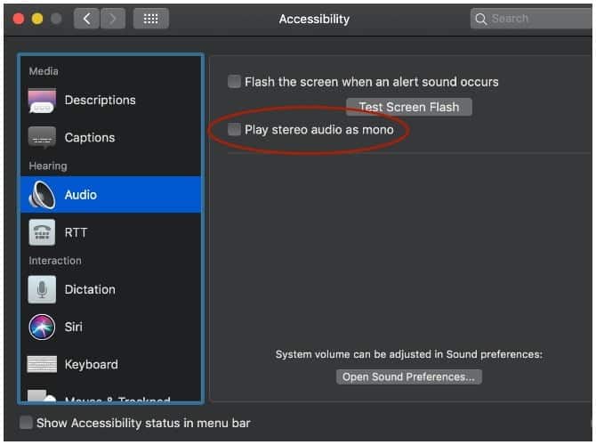 صورة لـ ميزات macOS الأساسية للمستخدمين ذوي الإعاقات السمعية | Mono-Audio-Instructions-min-DzTechs