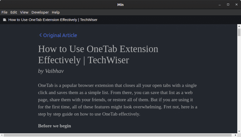 صورة لـ أفضل متصفحات الويب لـ Ubuntu التي يجب أن تجربها في عام 2023 | Screenshot-from-2019-11-19-19-40-35-768x439-min-DzTechs