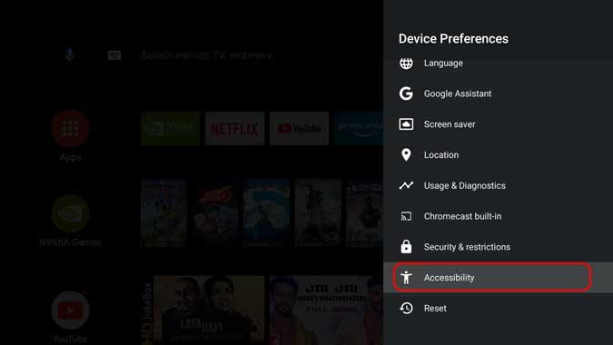 صورة لـ كيفية إعادة تعيين وظيفة زر Netflix على NVIDIA Shield TV | accessibility-min-DzTechs