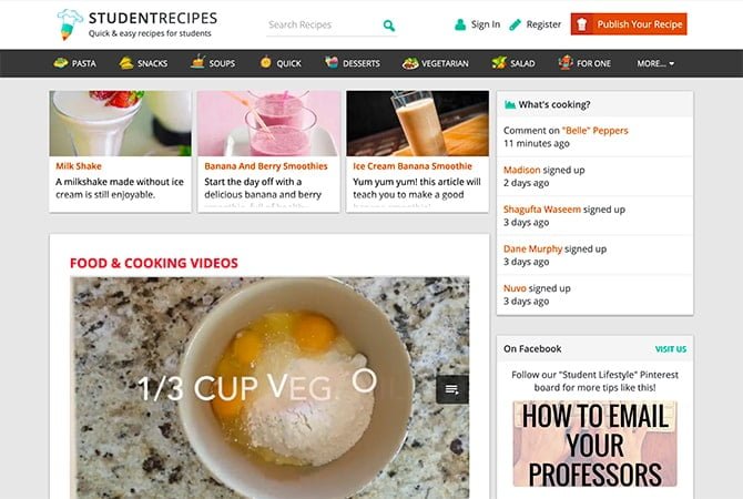 صورة لـ أفضل مواقع الويب للعثور على وصفات الطعام مع المكونات التي لديك | best-recipe-websites-for-food-at-home-03-student-recipes-min-DzTechs