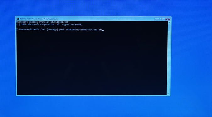 صورة لـ طرق لإصلاح مشكل عدم تمهيد Windows 10 على Linux | change-bootloader-windows-command-line-min-DzTechs